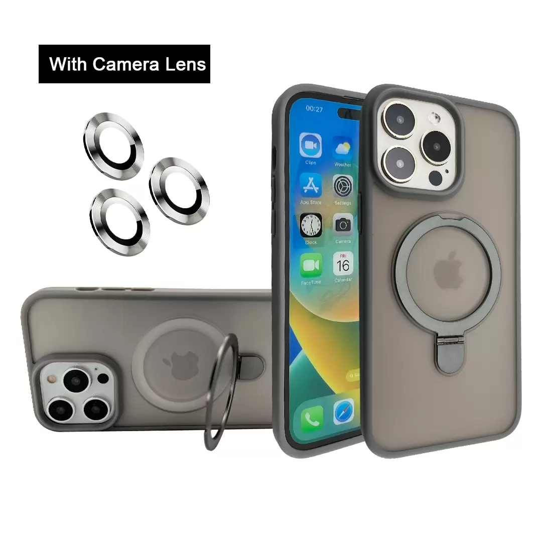 iPhone 14/iPhone 13 MagSafe Cam Smoke Kickstand Case Gray